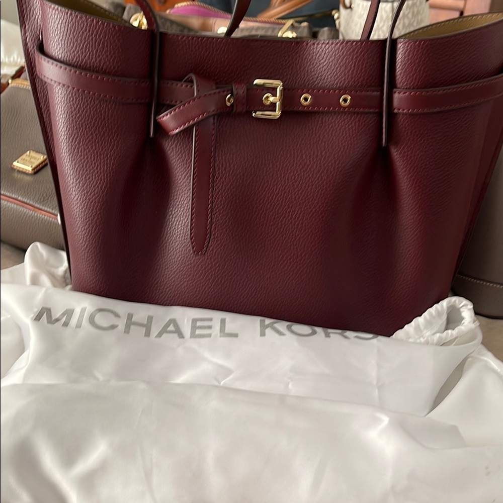 Michael Kors Burgundy Tote Bag